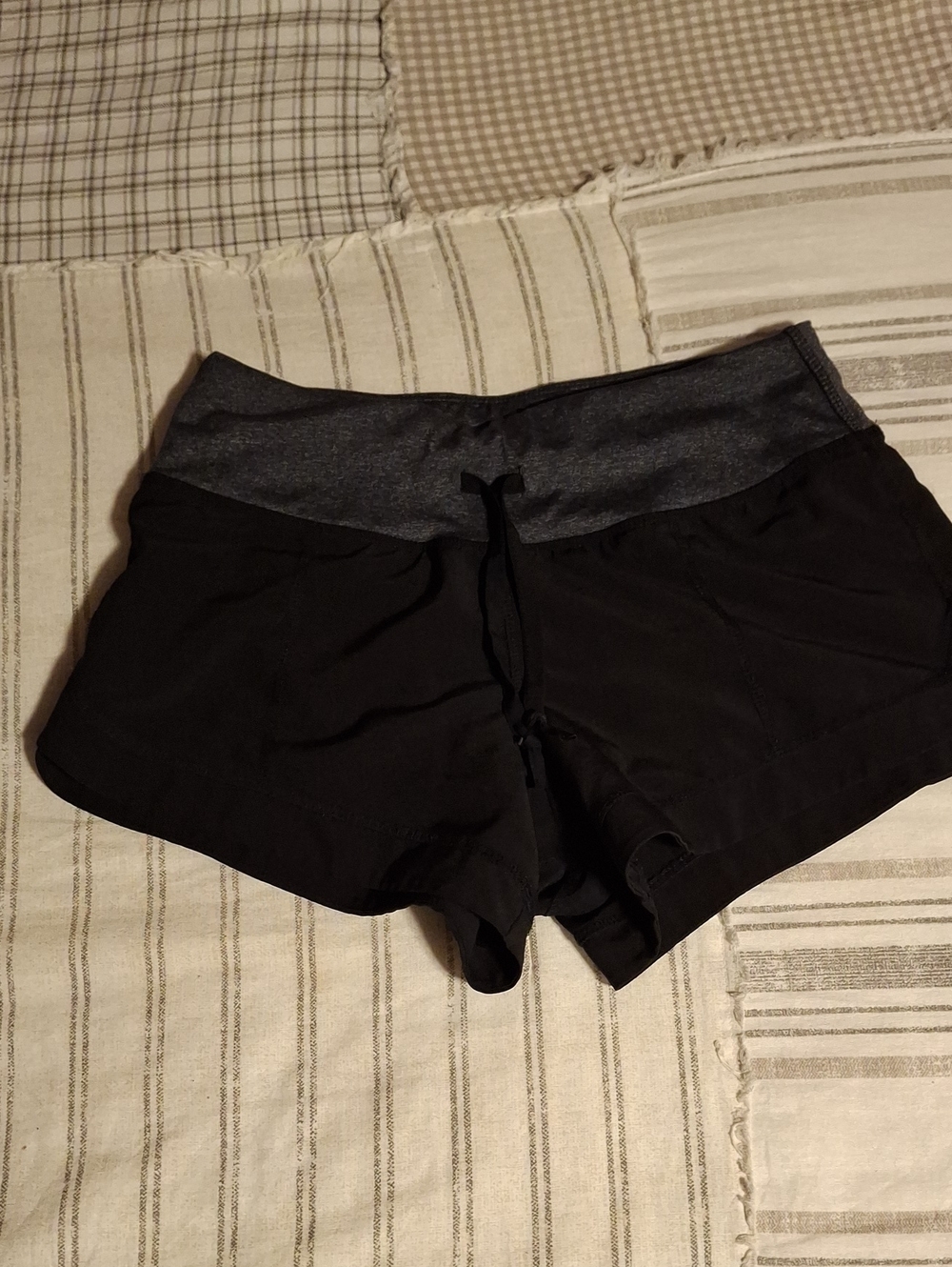 Avia Black Athletic Shorts with Dark Gray Waistband